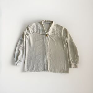 Martinique Vintage Womens Blouse Size 14 Long Sleeved Cream Secretary